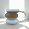 Designer-Glastasse mit Henkel für Heiss und Kaltgetränke 450ml