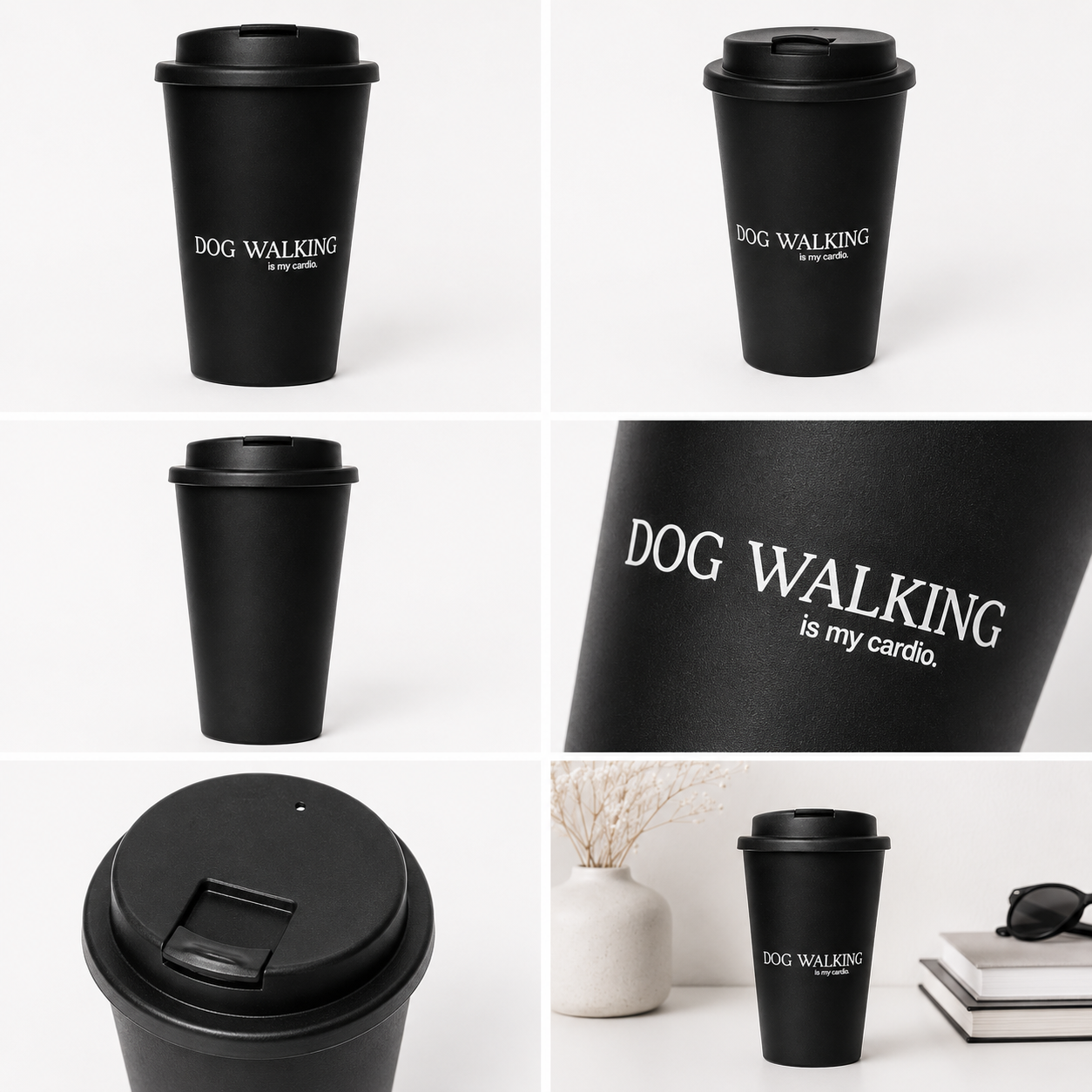Kaffeebecher to go 350ml "Dog walking is my cardio"